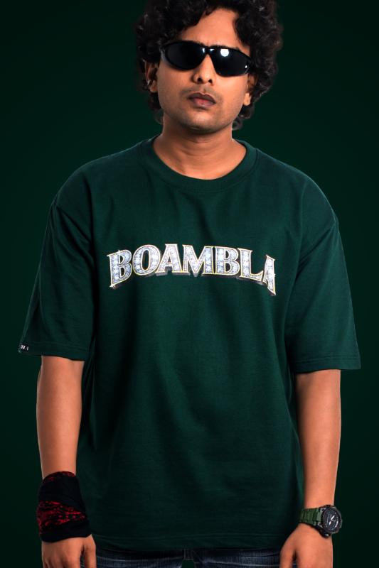 Boambla - Luxury Diamond Oversize Tee | Olive Green