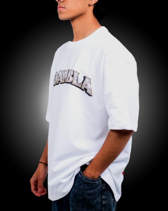 Boambla - Luxury Diamond Oversize Tee | White