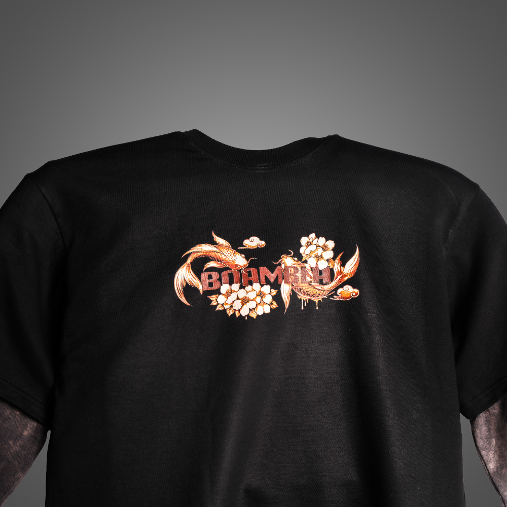 BOAMBLA | Peace Flows Within Oversized Tee | Black