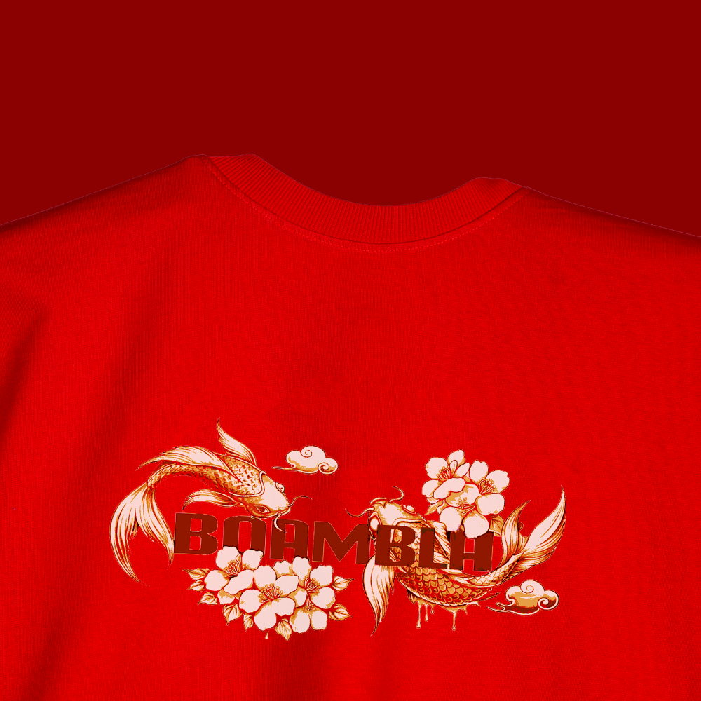 BOAMBLA | Peace Flows Within Oversized Tee | Red