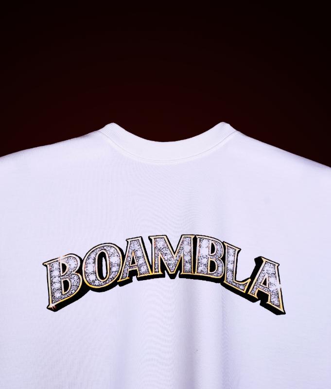 Boambla - Luxury Diamond Oversize Tee | White