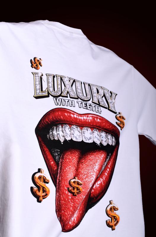 Boambla - Luxury Diamond Oversize Tee | White