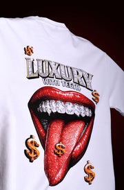 Boambla - Luxury Diamond Oversize Tee | White