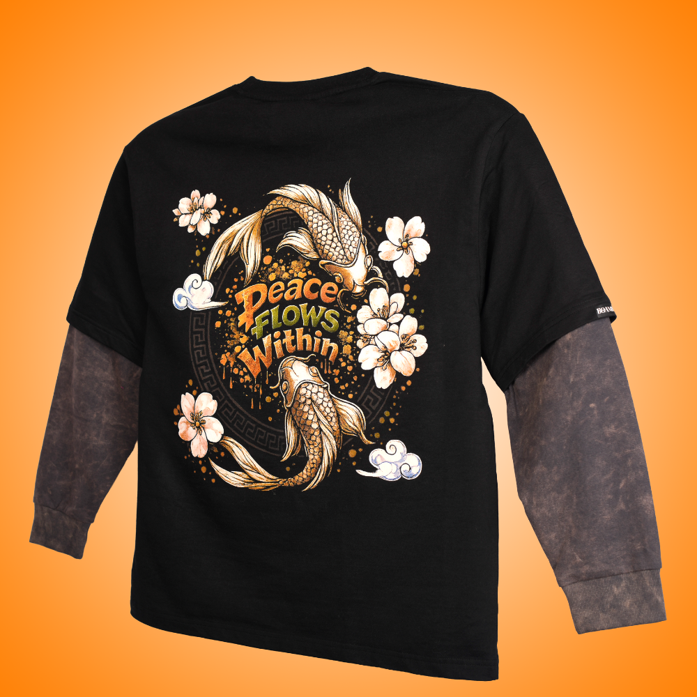 BOAMBLA | Peace Flows Within Oversized Tee | Black