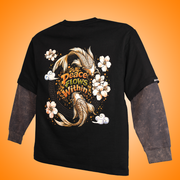 BOAMBLA | Peace Flows Within Oversized Tee | Black