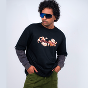 BOAMBLA | Peace Flows Within Oversized Tee | Black