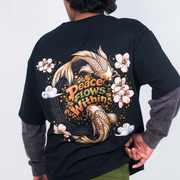 BOAMBLA | Peace Flows Within Oversized Tee | Black