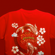 BOAMBLA | Peace Flows Within Oversized Tee | Red