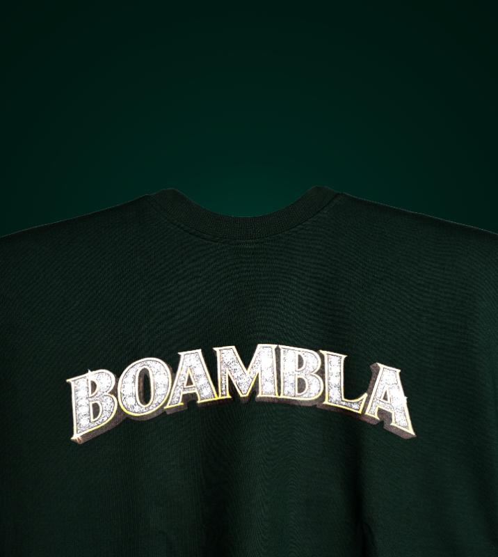 Boambla - Luxury Diamond Oversize Tee | Olive Green