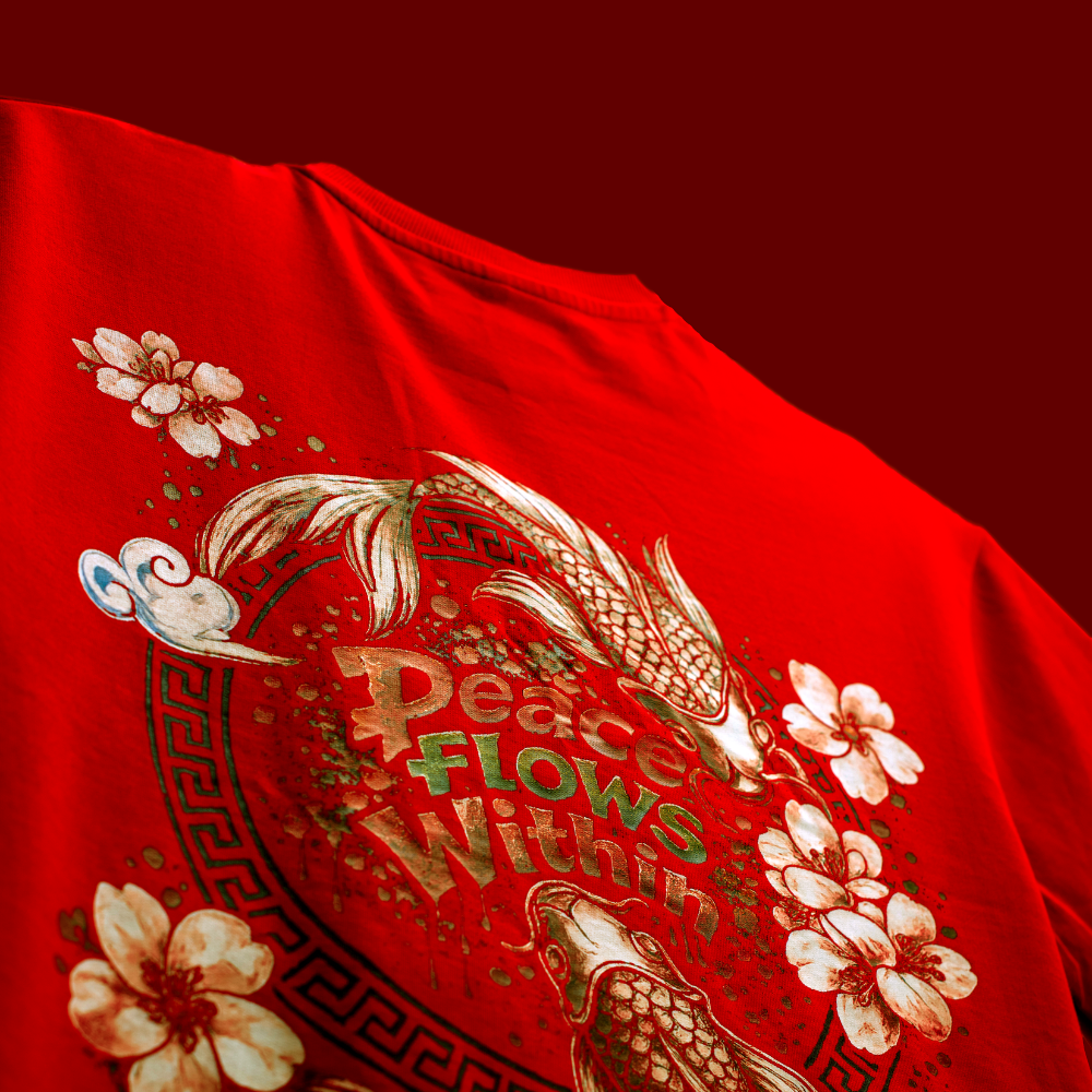 BOAMBLA | Peace Flows Within Oversized Tee | Red