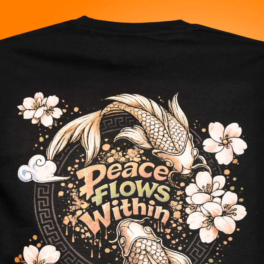 BOAMBLA | Peace Flows Within Oversized Tee | Black