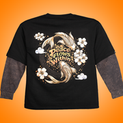BOAMBLA | Peace Flows Within Oversized Tee | Black
