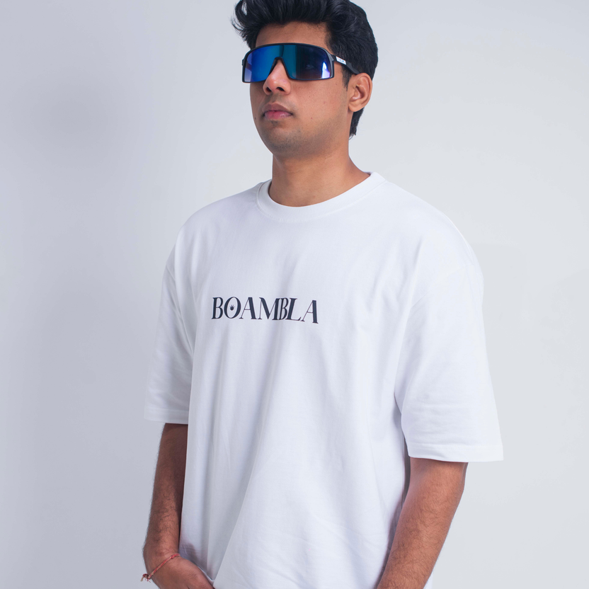 BOAMBLABIG BULL | No Fear Oversized White Tee | White