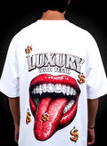 Boambla - Luxury Diamond Oversize Tee | White