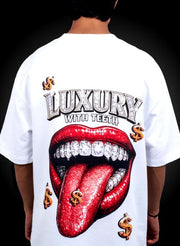 Boambla - Luxury Diamond Oversize Tee | White