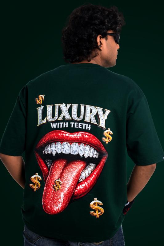 Boambla - Luxury Diamond Oversize Tee | Olive Green