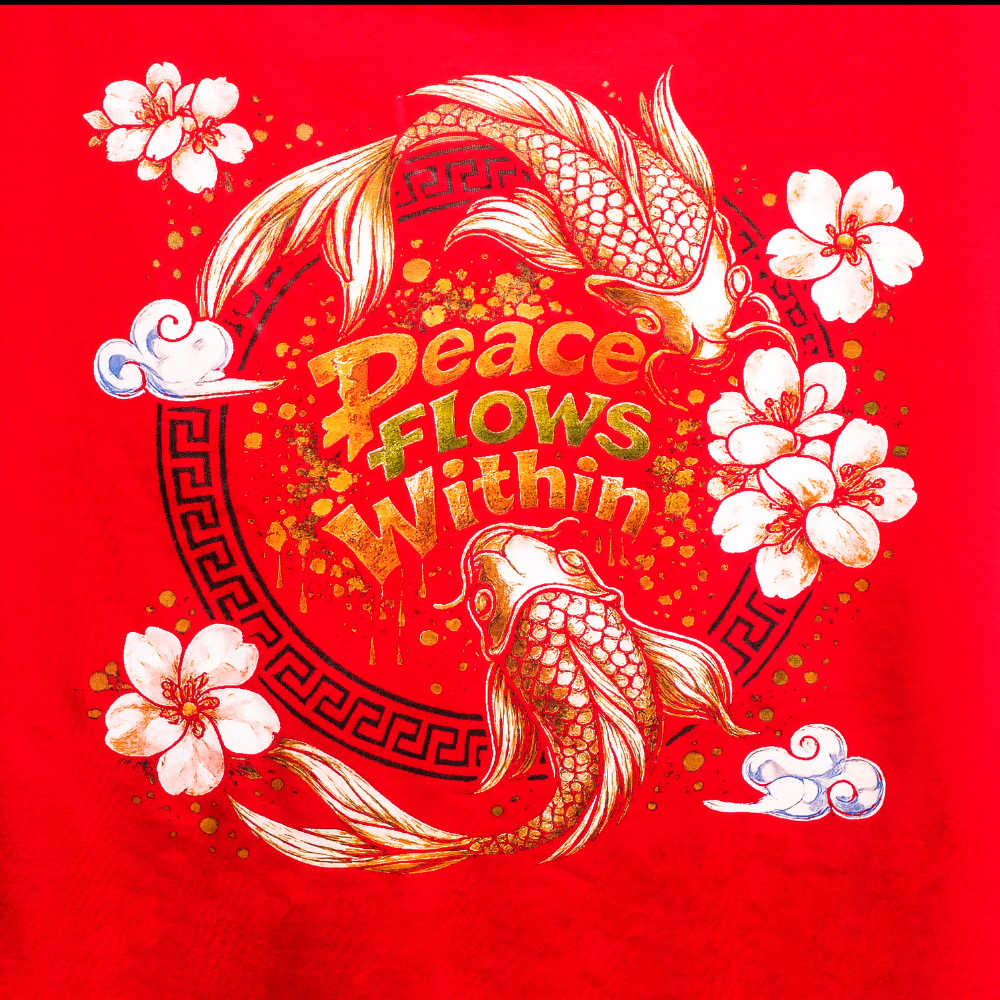 BOAMBLA | Peace Flows Within Oversized Tee | Red