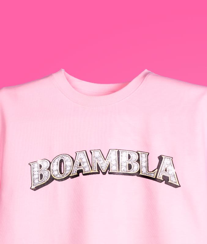 Boambla - Luxury Diamond Oversize Tee | Pink