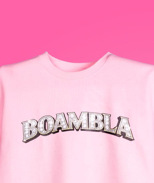 Boambla - Luxury Diamond Oversize Tee | Pink
