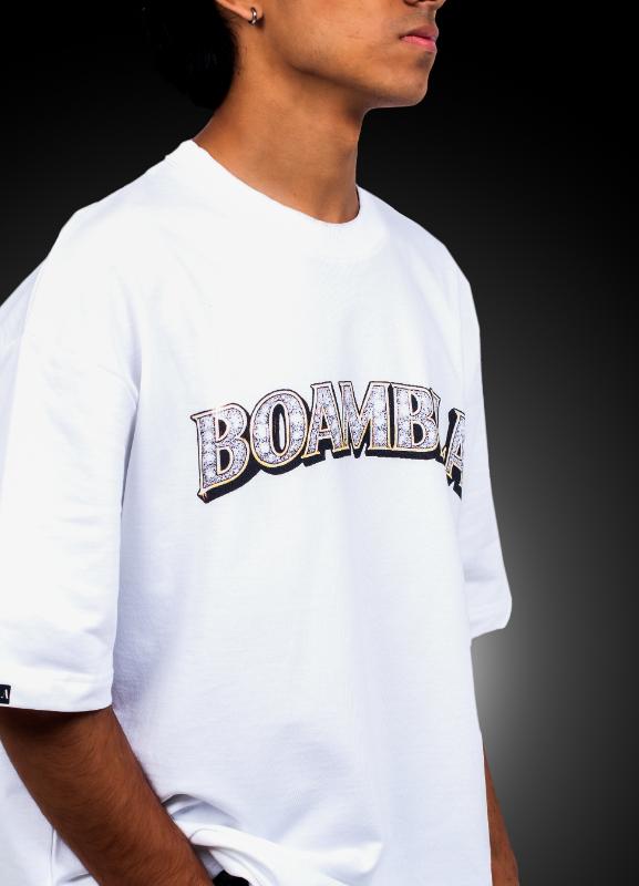 Boambla - Luxury Diamond Oversize Tee | White