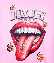 Boambla - Luxury Diamond Oversize Tee | Pink