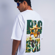 BOAMBLABIG BULL | No Fear Oversized White Tee | White