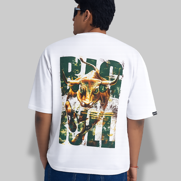 BOAMBLABIG BULL | No Fear Oversized White Tee | White