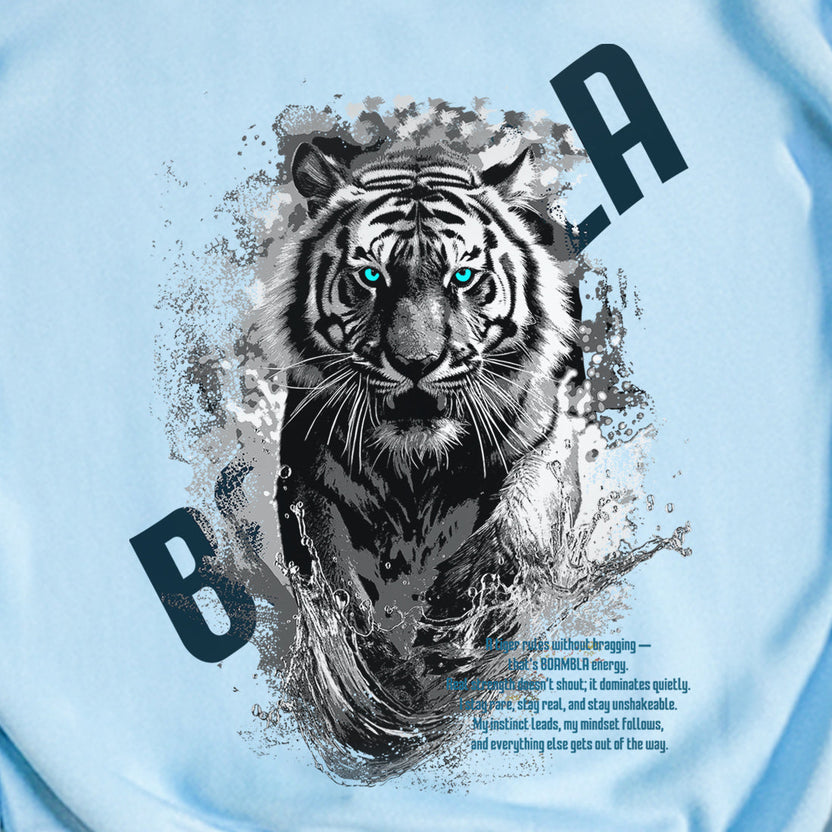 BOAMBLA White Tiger - Alpha Oversized Hoodie | Sky Blue