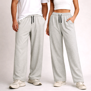 Boambla Signature Gray — Everyday Essential Joggers | 290 GSM Premium Cotton | White