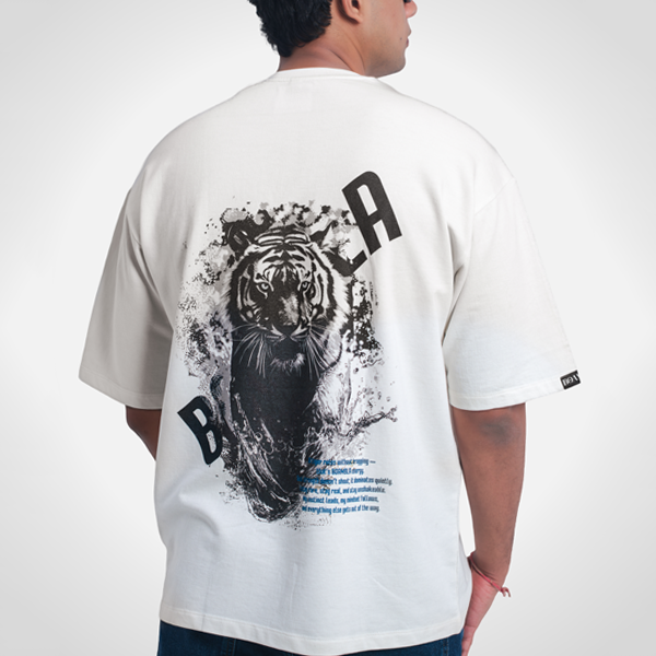 BOAMBLA White Tiger | Alpha Oversized Tee | White