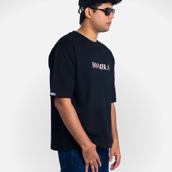 BOAMBLA White Tiger | Alpha Oversized Tee | Black