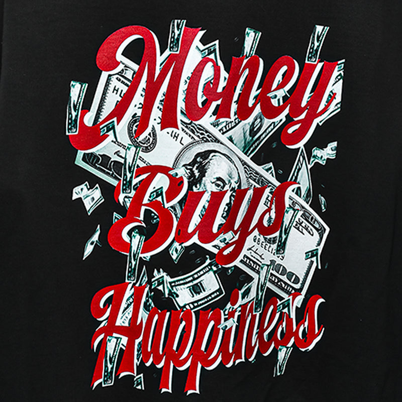 Balck BOAMBLA Money Buys Happiness — Reality Check Oversized Tee