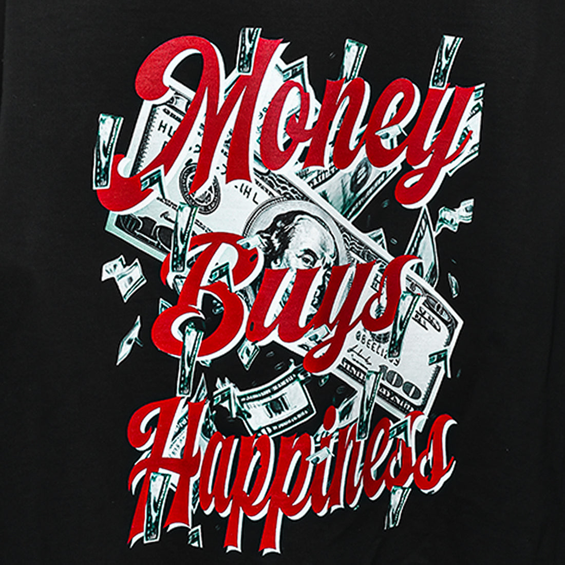Balck BOAMBLA Money Buys Happiness — Reality Check Oversized Tee