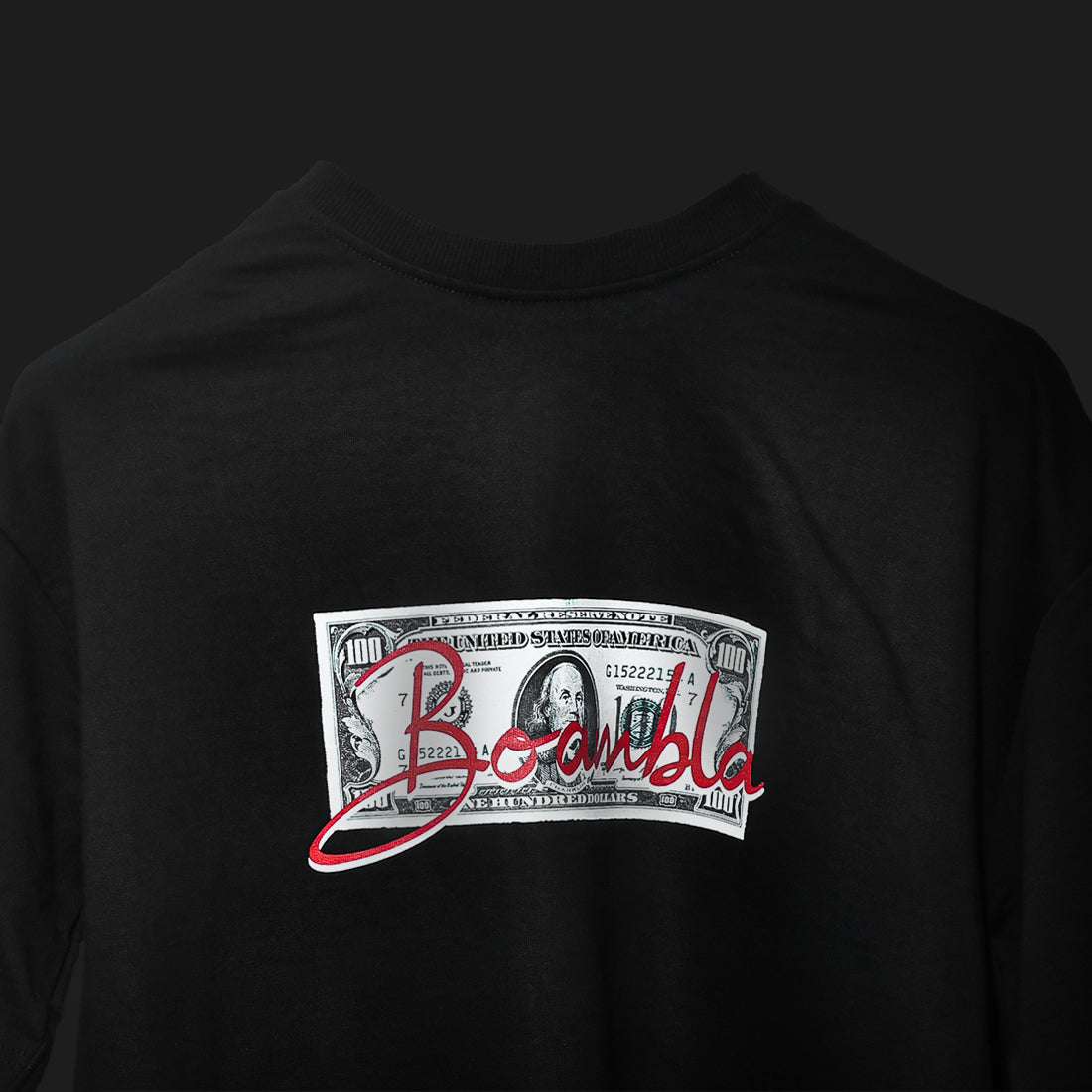 Balck BOAMBLA Money Buys Happiness — Reality Check Oversized Tee