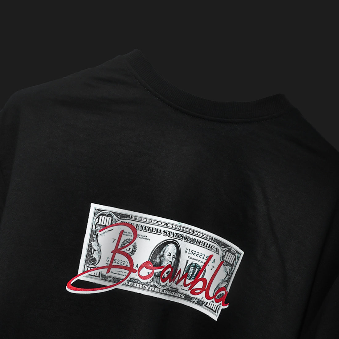 Balck BOAMBLA Money Buys Happiness — Reality Check Oversized Tee