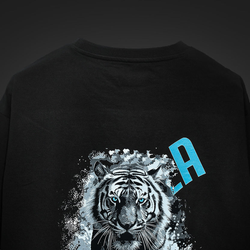 BOAMBLA White Tiger | Alpha Oversized Tee | Black