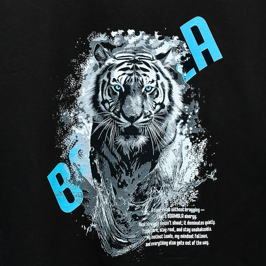 Black - BOAMBLA “Ice Tiger” Oversized Tee