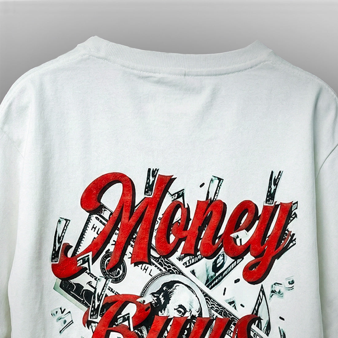 Off White | BOAMBLA Money Buys Happiness — Reality Check Oversized Tee