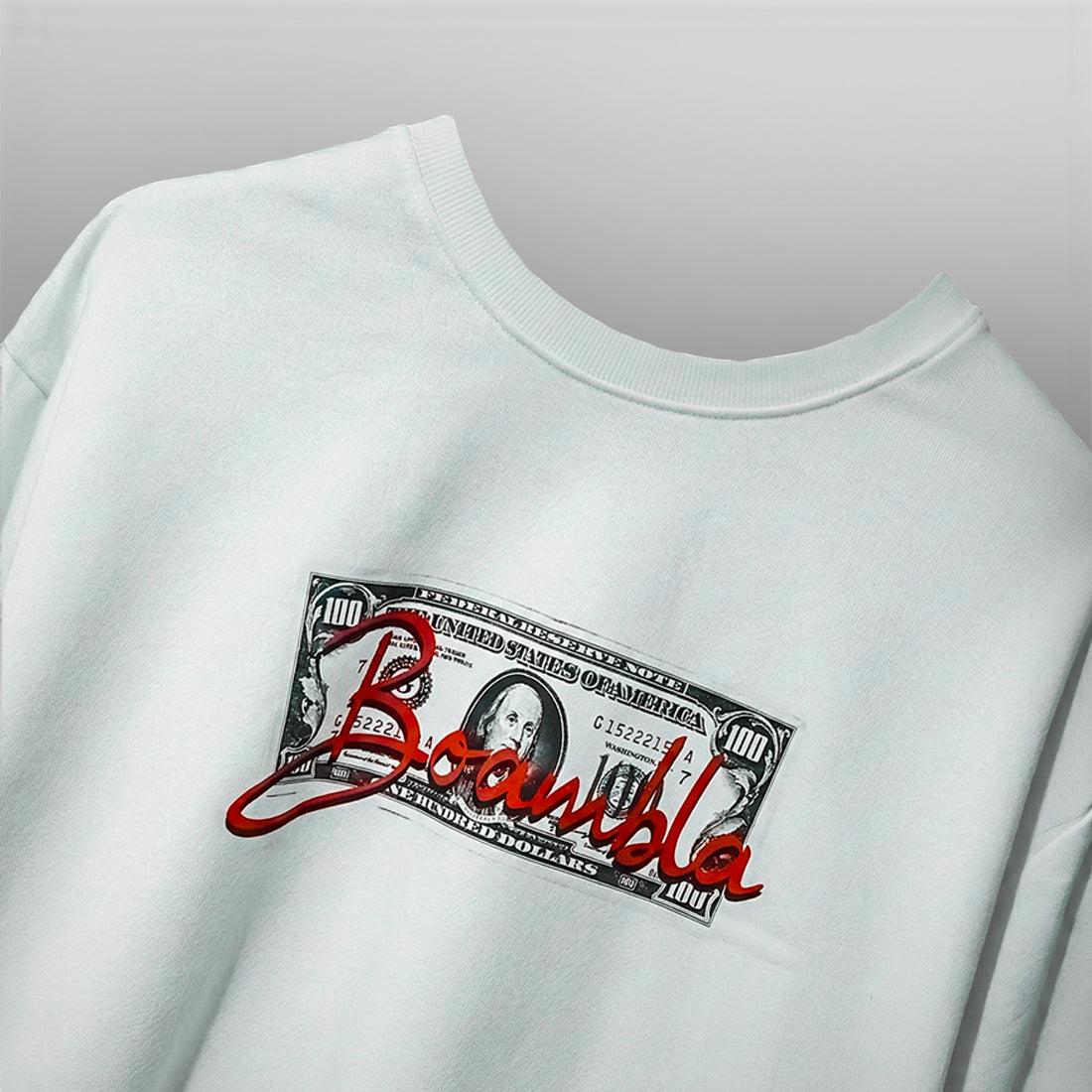 Off White | BOAMBLA Money Buys Happiness — Reality Check Oversized Tee