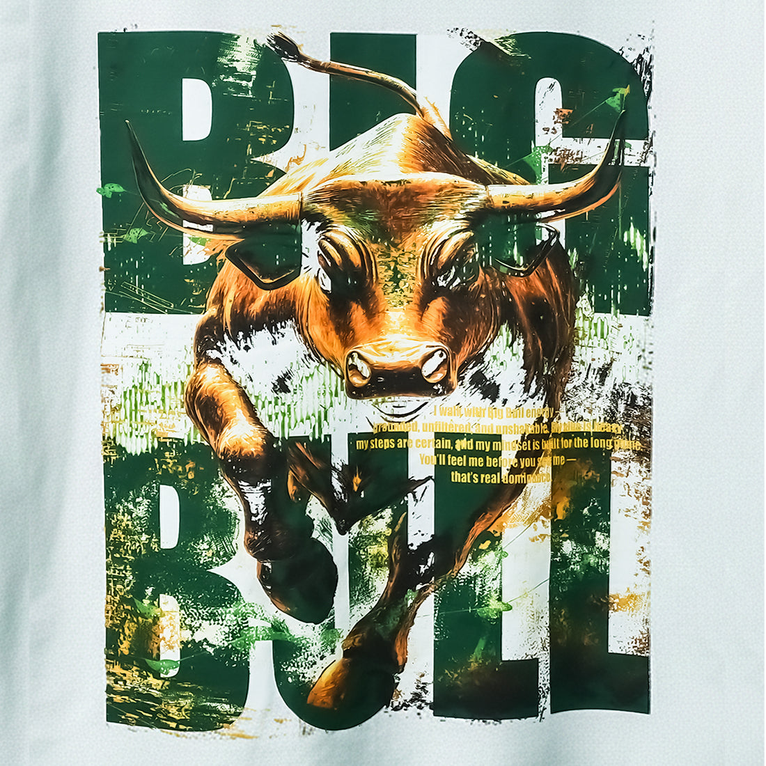 White | BOAMBLA BIG BULL — No Fear Oversized Tee
