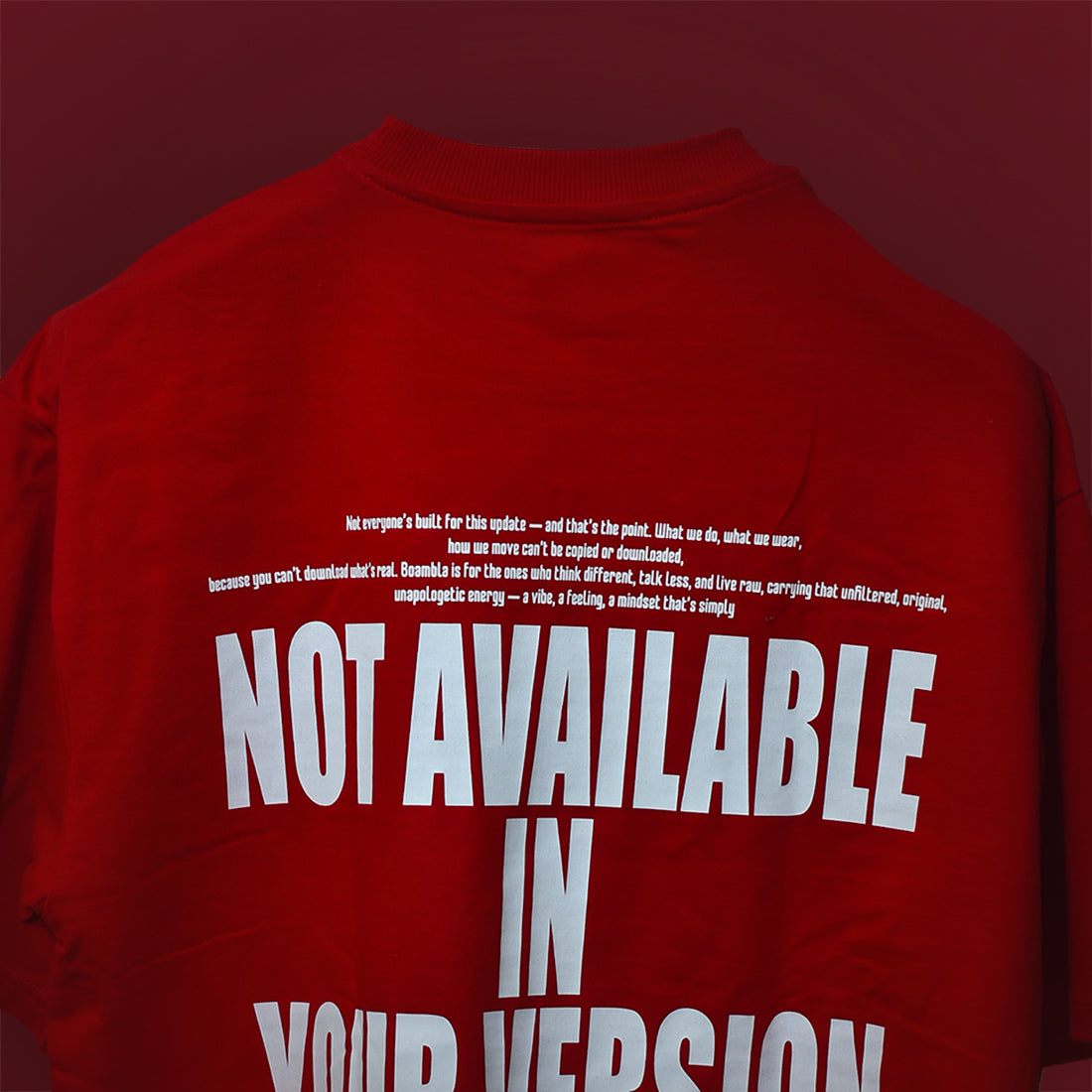 Red | BOAMBLA “Not Available in your Vision” Oversized Tee