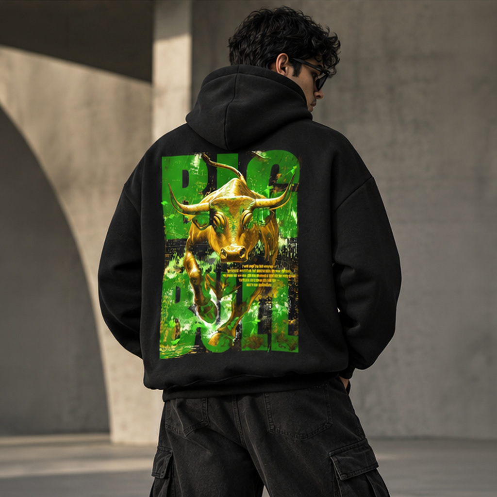 BOAMBLA BIG BULL — No Fear Oversized Hoodie | Black