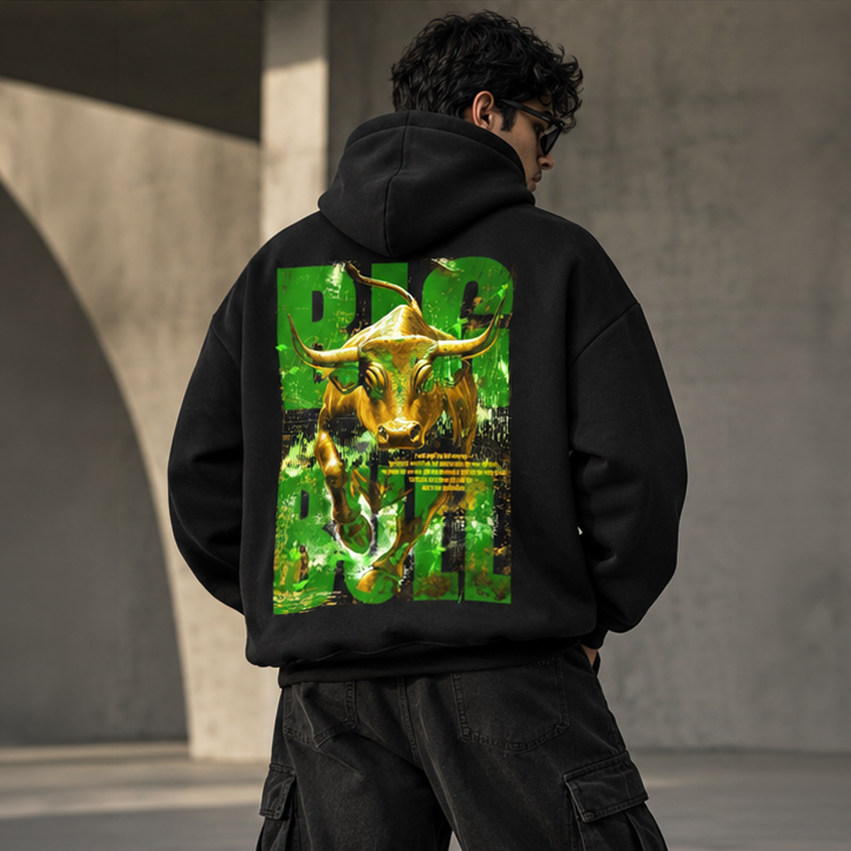 BOAMBLA BIG BULL — No Fear Oversized Hoodie | Black