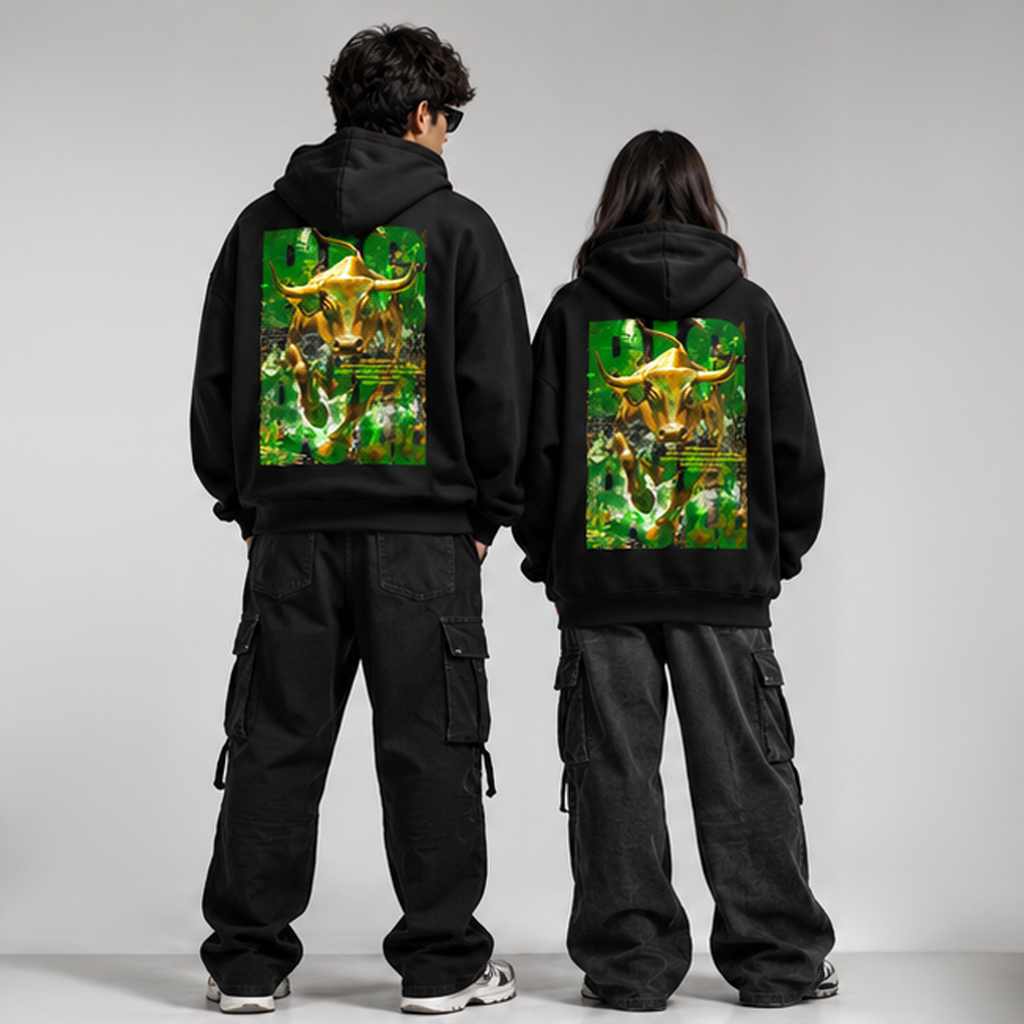 BOAMBLA BIG BULL — No Fear Oversized Hoodie | Black
