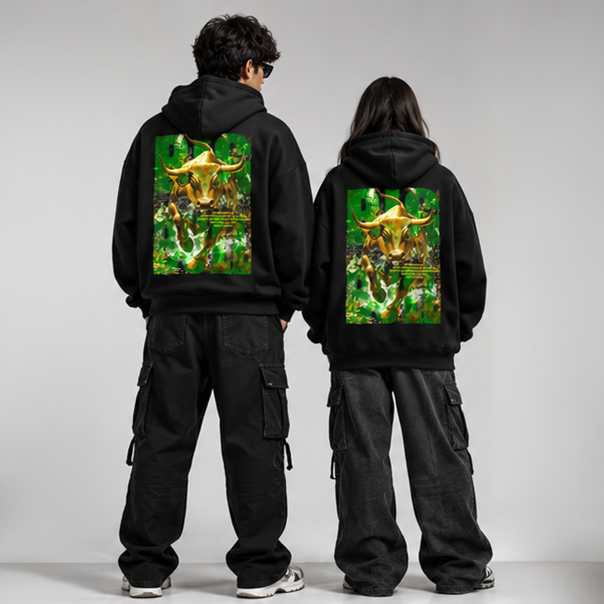 BOAMBLA BIG BULL — No Fear Oversized Hoodie | Black
