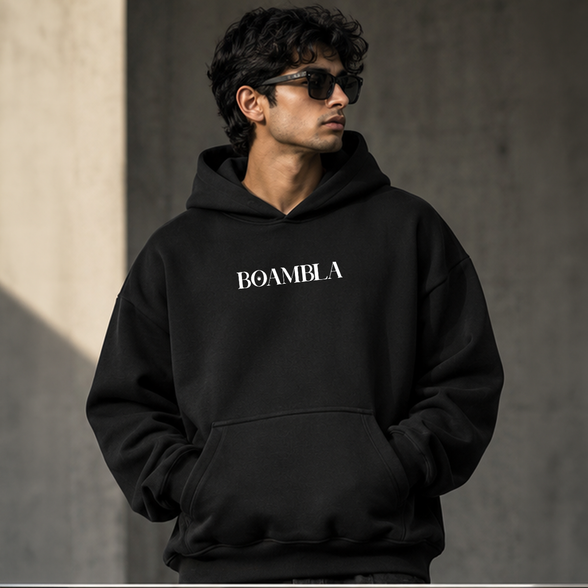 BOAMBLA BIG BULL — No Fear Oversized Hoodie | Black