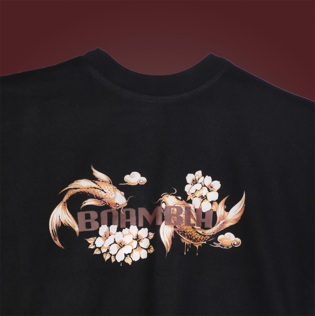 BOAMBLA | Peace Flows Within Oversized Tee | Black