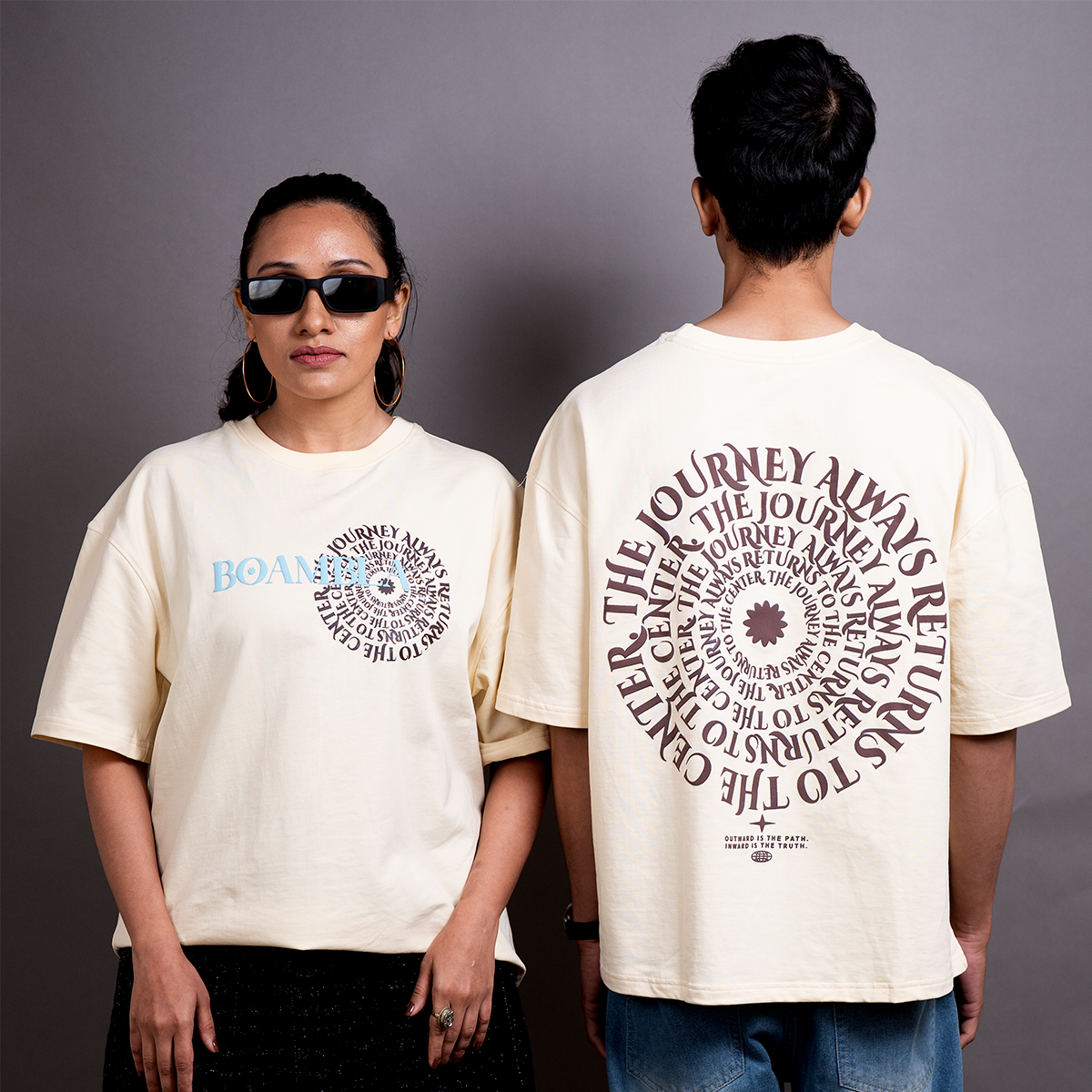 BOAMBLA | The Journey (Mandala Art) Tee | Beige