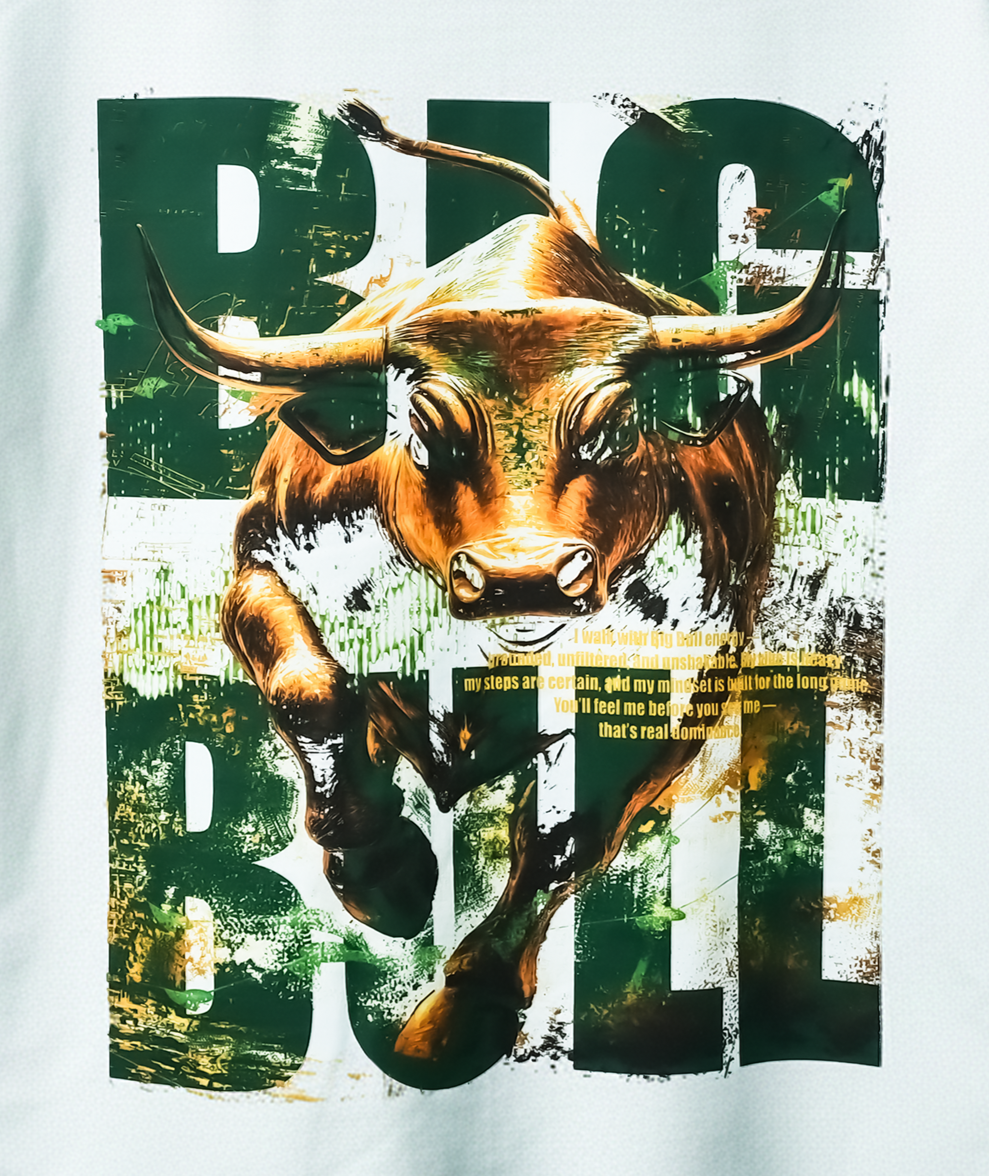 White | BOAMBLA BIG BULL — No Fear Oversized Tee