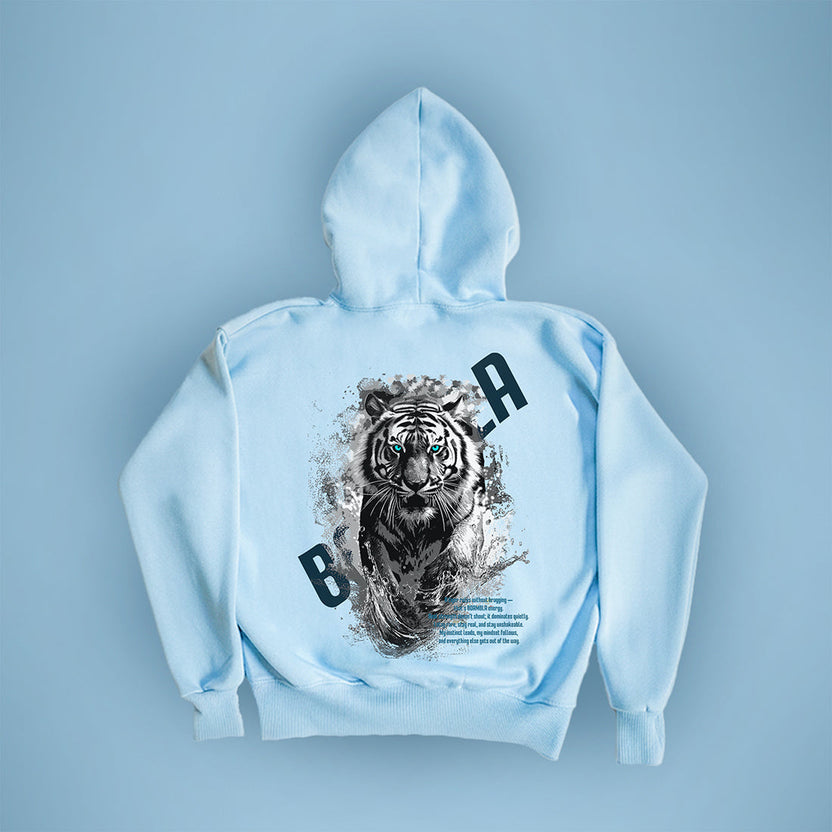 BOAMBLA White Tiger - Alpha Oversized Hoodie | Sky Blue